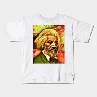 Frederick Douglass Snow Portrait | Frederick Douglass Artwork 8 Kids T-Shirt